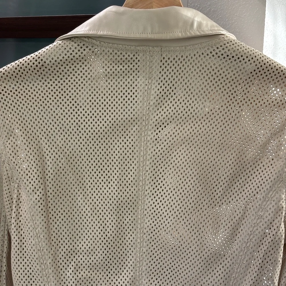 Blank NYC Faux Leather Moto Jacket - Cream / Beige Size XS - Picture 7 of 14